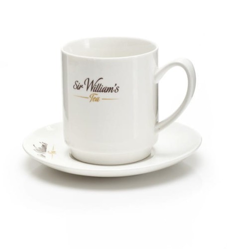 Ceramiczny kubek Sir William's Tea o pojemności 220ml z talerzykiem