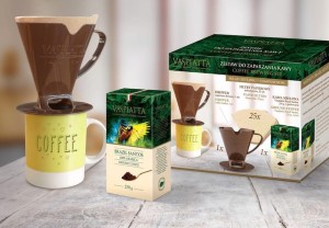 Zestaw do parzenia kawy Vaspiatta Brasil Santos mielona 250g + dripper 