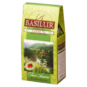 Herbata Basilur Four Seasons Summer 100g stożek - zielona liściasta z papają i poziomką