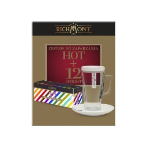 Herbata Richmont Traditional Mix + Szklanka Richmont Hot 400 ml z przykrywką i talerzykiem