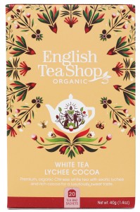 Herbata English Tea Shop White Tea Lychee Cocoa 20 kopert - organiczna biała z liczi i kakao
