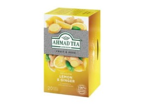 Herbata Ahmad Tea Lemon & Ginger 20 kopert - naturalna owocowa