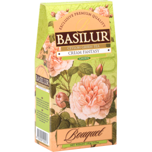 Herbata Basilur Bouquet Cream Fantasy 100g stożek - zielona liściasta Gunpowder z truskawką w śmietanie