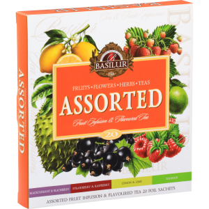 Herbata Basilur Assorted Fruit Infusion & Flavoured Tea 20 kopert - zestaw owocowych smaków