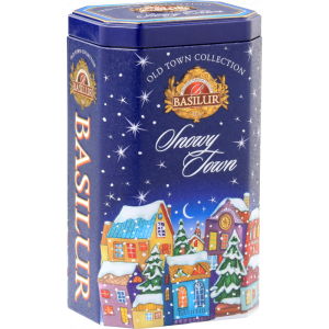 Herbata Basilur Snowy Town 75g puszka - liściasta czarna o smaku waty cukrowej
