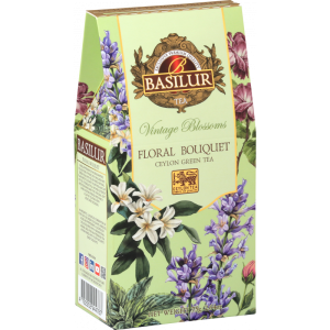 Herbata Basilur Blossom Floral Bouquet 75g - liściasta zielona z dodatkiem kwiatów