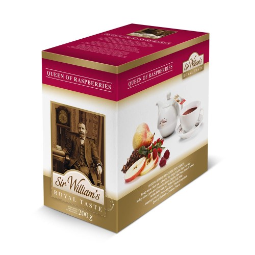 Herbata Sir William's Royal Taste Queen of Raspberries 50x4g - owocowa z jabłkami I dziką różą w torebkach.