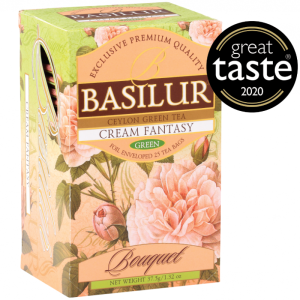 Herbata Basilur Bouquet Cream Fantasy 25 kopert - zielona ekspresowa truskawka wanilia