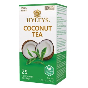 Herbata Hyleys Coconut Tea 25 kopert - zielona herbata z nutą kokosa