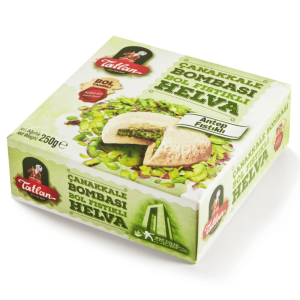 Chałwa Turecka Tatlan Pistacjowa 250g - sezamowa z sosem z białej czekolady i pistacjami