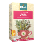 Herbata Dilmah Rooibos  Malina Kokos 20x1,5g - ekspresowa z ziołami i owocami