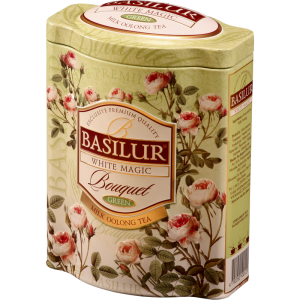 Herbata Basilur Bouquet Green White Magic 100g puszka - liściasta milk oolong