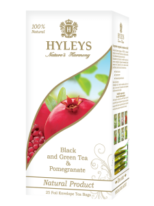 Herbata Czarna z Zieloną Hyleys Nature's Harmony Black & Green Tea Pomegranate 25 kopert - 100% naturalne składniki