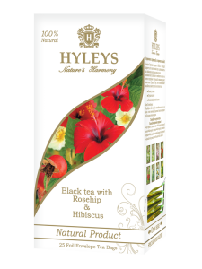 Herbata Czarna Hyleys Nature's Harmony Black Tea Rosehip & Hibiscus 25 kopert - 100% natrualne składniki