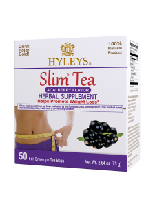 Herbata Hyleys Slim Tea Acai Berry 50 kopert - zielona, 100% naturalne składniki