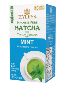 Herbata Hyleys Japanese Pure Matcha with Mint 25 kopert - 100% naturalne składniki