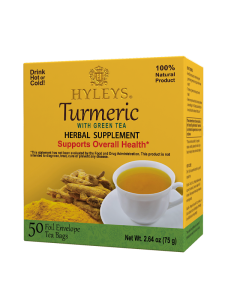 Herbata Hyleys Turmeric with Green Tea 50 kopert - z kurkumą, 100% naturalne składniki