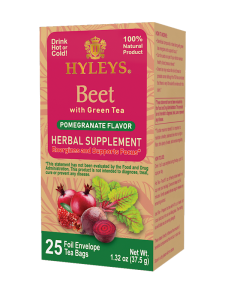 Herbata zielona Hyleys Beet with Green Tea Pomegranate 25 kopert - 100% naturalne składniki