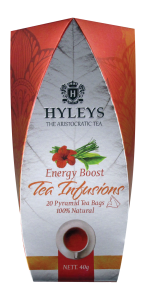 Herbata Hyleys Tea Infusions Energy Boost 20 piramidek - zielona, 100% naturalne składniki
