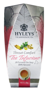 Herbata Hyleys Tea Infusions Throat Comfort 20 piramidek - ziołowa, 100% naturalne składniki 