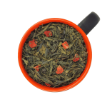 Zielona Herbata Sencha Truskawki w Śmietanie 50g - śmietankowa z truskawkami