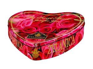 Herbata Czarna Zylanica Red Rose Heart Caddy 100g puszka - liściasta gatunkowa PEKOE z płatkami róży