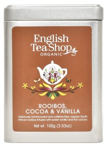 Herbata English Tea Shop Rooibos, Cocoa & Vanilla 100g w puszce - organiczny rooibos