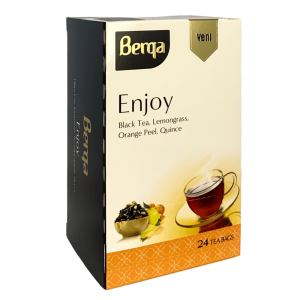 Czarna Herbata Berga Enjoy 24 torebki - z trawą cytrynową, skórką pomarańczy i pigwą