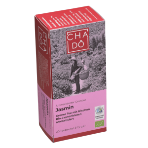 Herbata Cha Do Green Jasmin 20x1,5g w torebkach - zielona ekologiczna chińska z jaśminem, Fairtrade