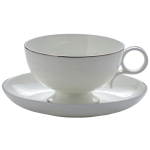 Komplet porcelanowych filiżanek ze spodkami - oryginalny minimalistyczny design