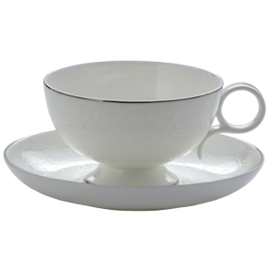 Komplet porcelanowych filiżanek ze spodkami - oryginalny minimalistyczny design