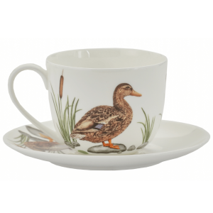 Porcelanowa Filiżanka Ptaki Polski Kaczka 300ml - ze spodkiem