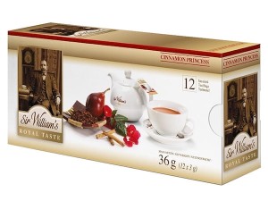 Herbata Sir William's Royal Taste Cinnamon Princess 12x3g - owocowa naturalna z rooibosem, jabłkiem i cynamonem w saszetkach