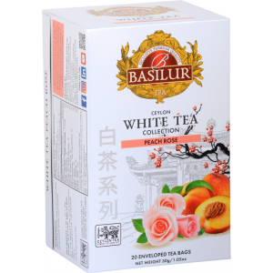 Herbata Basilur White Tea Peach Rose 20 kopert - biała z nutą brzoskwini
