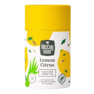 Herbata McCoy Lemon Citrus 10x2g w piramidkach - zielona z naturalnymi dodatkami