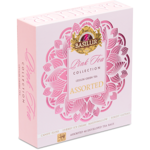 Zestaw Herbat Basilur Pink Assorted 40 kopert  – 4 smaki zielonych herbat