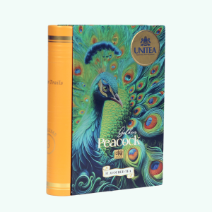 Herbata Unitea Tea Books Golden Peacock 100g puszka książka - Czarna z  papają i morelą