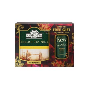 Zestaw Ahmad English Tea No. 1 100 torebek + Kew Splendid Ceylon 100g puszka  - zestaw na prezent