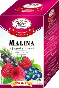 Herbata Malwa Sunny Garden Malina z Jagodą i Açai- 20 torebek  