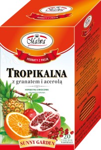 Herbata Malwa Sunny Garden Tropikalna z Granatem i Acerolą- 20 torebek  
