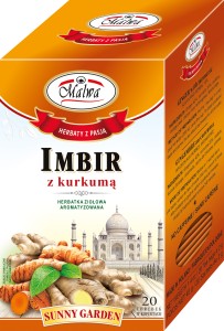 Herbata Malwa Sunny Garden Imbir z Kurkumą- 20 torebek  
