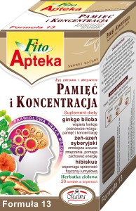 Herbata Ziołowa Malwa Fito Apteka Pamięć i Koncentracja- 20 torebek  