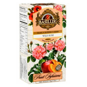 Herbata Basilur Fruit Infusions Wild Rose 25 torebek- owocowa o smaku róży