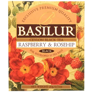 Herbata Basilur Magic Fruits Raspberry & Rosehip 10 kopert- czarna z różą 