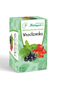 Herbata Owocowa Herbapol Wrocławska 20x3g w saszetkach - naturalna z dziką różą i miętą, bez aromatów