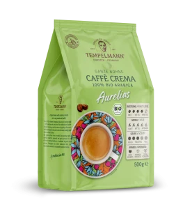 Kawa Tempelmann Caffe Crema Aurelias 500g ziarnista - 100% Bio Arabica  