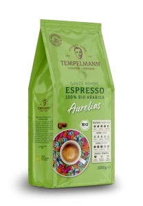 Kawa Tempelmann Espresso Aurelias 1kg ziarnista - 100% Bio Arabica 