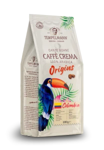 Kawa Tempelmann Caffe Crema Origins Colombia 1kg ziarnista- 100% Arabica Kolumbijska