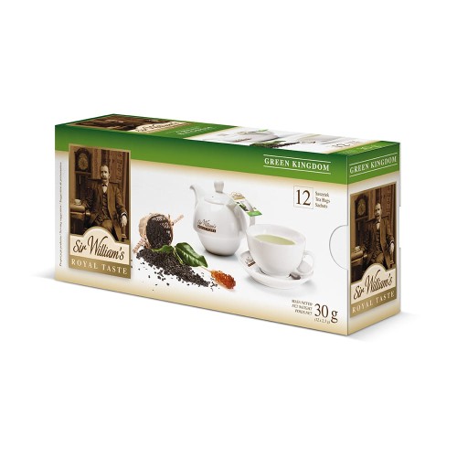 Herbata Sir William's Royal Taste Green Kingdom 12x2,5g - zielona gunpowder w torebkach.